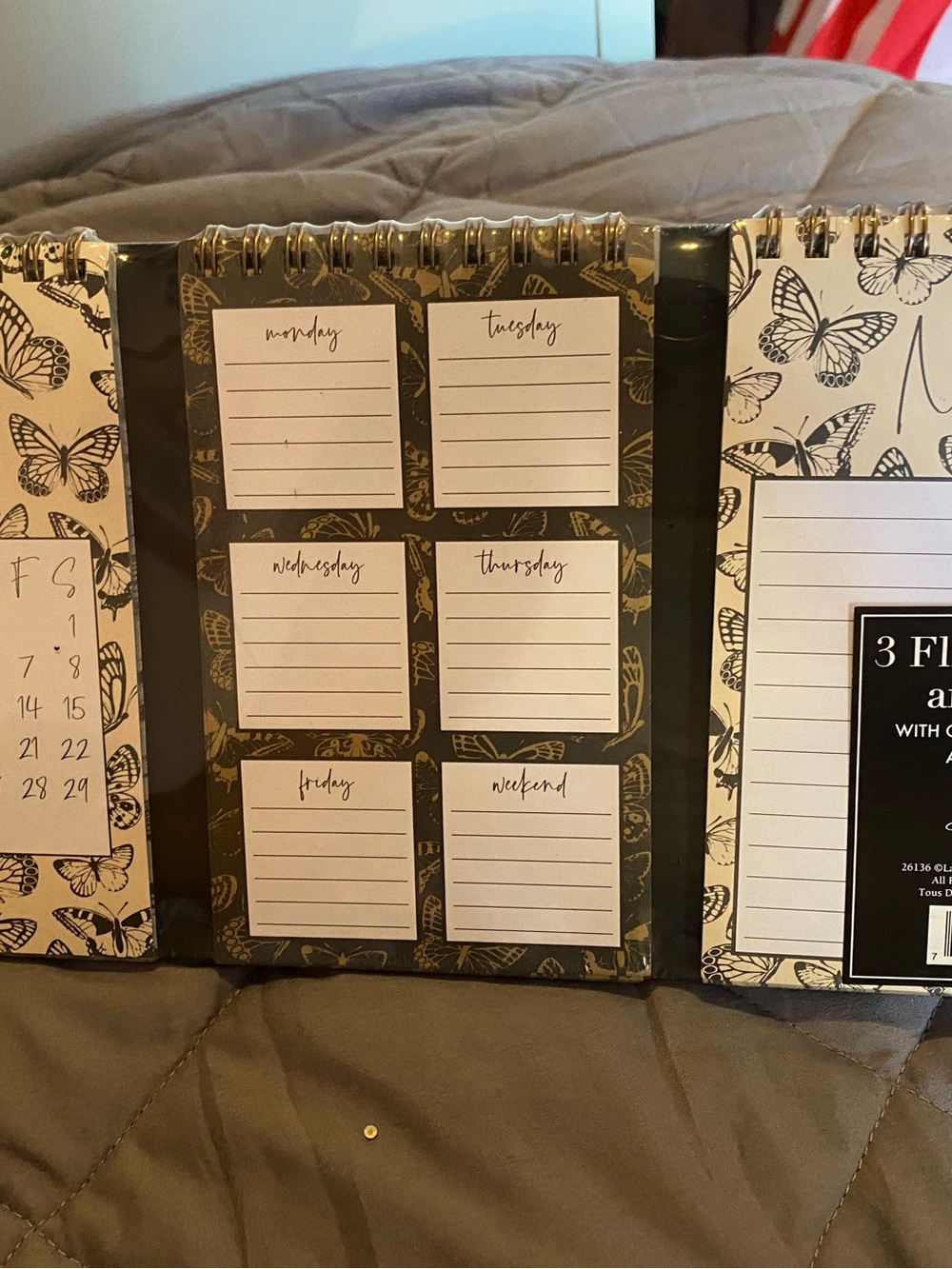 Weekly Butterfly Planner Pad - Black & White